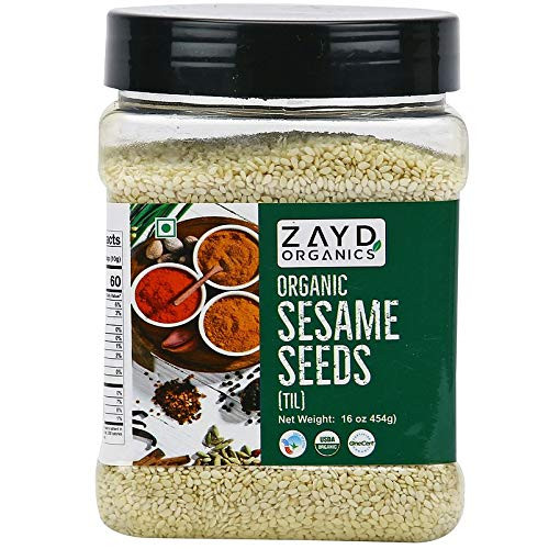 Zayd Organics Whole Sesame Seeds Organic Sesame Seeds USDA Organic 16oz 454g