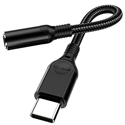 USB Type C to 3_5mm Headphone Jack Adapter ZOOAUX Audio Adapter USB C to Aux Dongle Cable Cord For Pixel 4 3 2 XL Samsung Galaxy S20 Ultra Z Flip S20 Note 20 10 S10 ipad Pro and more Black
