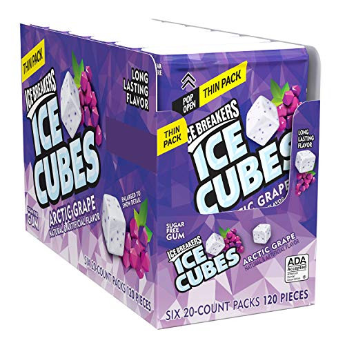 ICE BREAKERS ICE CUBES Chewing Gum Arctic Grape 1_62 Oz_ 6 Count