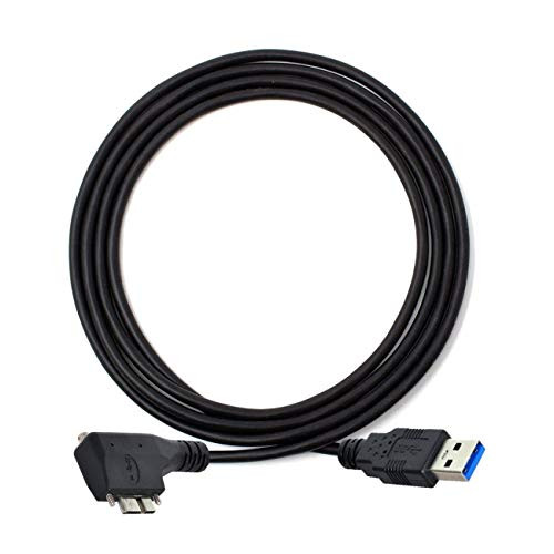 Cablecc Dual Screws 90 Degree Right Angled Micro USB Mount to USB3_0 Data Cable for Industrial Camera 3M