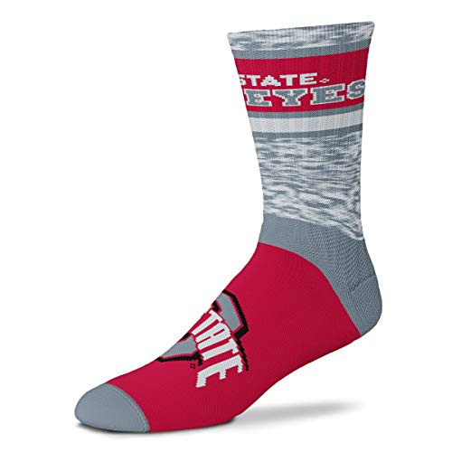 For Bare Feet Ohio State Buckeyes Double Deuce Gray Knit Socks Large 10-13