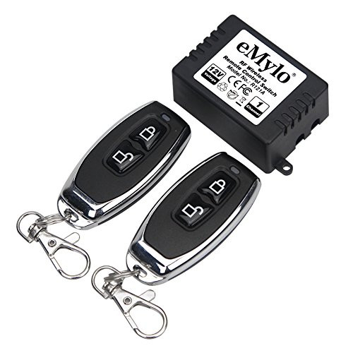 eMylo&reg; DC 12V 1CH 433Mhz RF Relay Smart Wireless Remote Control Light Switch Transmitter with One Relay Receiver ( Interlocked Mode)