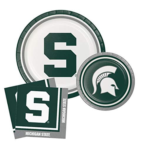 Michigan State University Spartans Party Bundle 9 Plates 8 7 Plates 8 Napkins 20