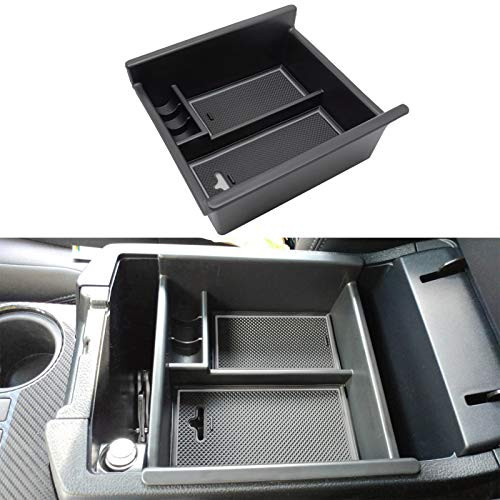 SENSHINE Center Console Organizer Tray for Toyota 4Runner Accessories 2010-2019 2020 2021 Secondary Storage Armrest Box Insert Tray Gray Trim