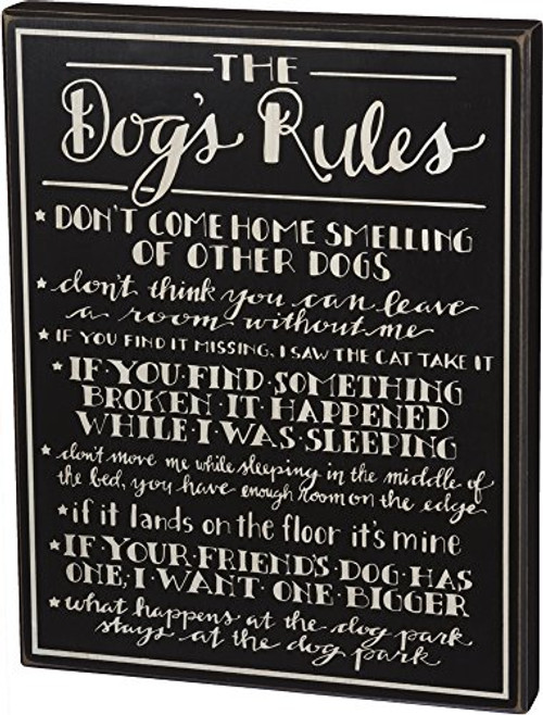 Primitives by Kathy Box Sign, 13.25 x 17-Inch, The Dog's Rules Primitives by Kathy Box Sign, 13.25 x 17-Inch, The Dog's Rules