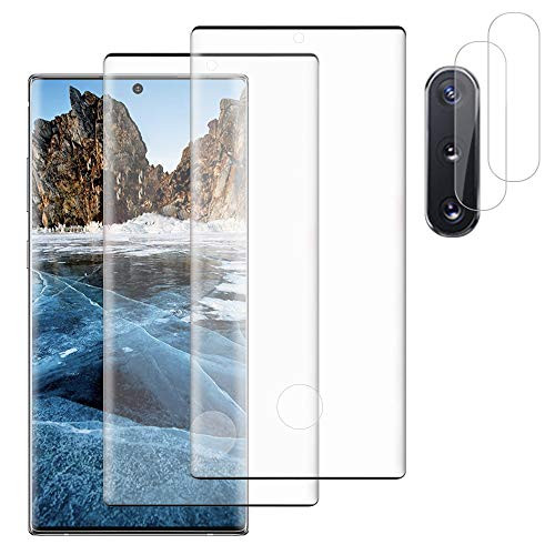 22 Galaxy Note 10 Plus HD Tempered Glass Screen Protector  Camera Lens Protector Scratch Resistant3D Curved Full ProtectionHigh Sensitive Support Fingerprint for Samsung Galaxy Note 10 6_8