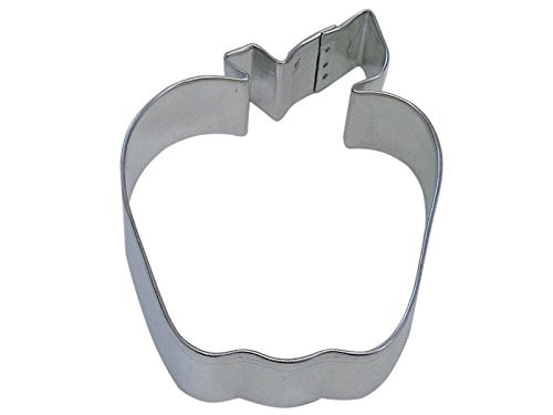 CybrTrayd R&M Apple Tinplated Steel Cookie Cutter and Cookie Recipe, 4-Inch, Silver, Bulk Lot of 12
