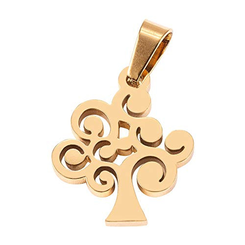 DanLingJewelry 10 pcs 304 Stainless Steel Charms Tree of Life Charms for Jewelry Making Crafting Accessory 16x12mm