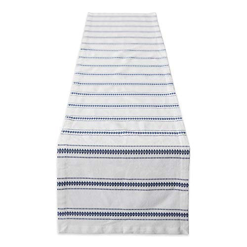 DII Zig Dobby Tabletop Collection Table Runner 14x108 French Blue
