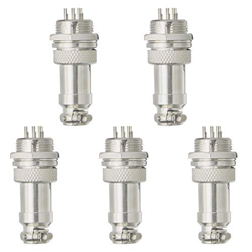 Aviation Plug Connector 5 Pairs 6 Pin 16mm Thread Male Female Panel Metal Aviation Wire Connector Plug Assortment Kit