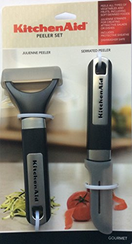 KitchenAid 2-pc Handheld Peeler Set: Julienne Peeler, & Serrated Peeler, Black