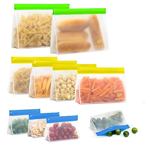 Reusable Storage bags 10Pack 4 Ziplock Sandwich Bags 4 Reusable Snack Bags 2 Leakproof Reusable Gallon Bags BPA-Free Freezer Ziplock Lunch Bags Leakproof Reusable Food Bags Reusable Storage bags 10Pack 4 Ziplock Sandwich Bags 4 Reusable Snack Bags 2 Leakproof Reusable Gallon Bags BPA-Free Freezer Ziplock Lunch Bags Leakproof Reusable Food Bags