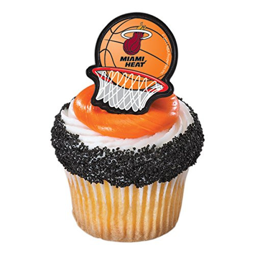 NBA Miami Heat Cupcake Topper Rings Party Favor- Pack of 24