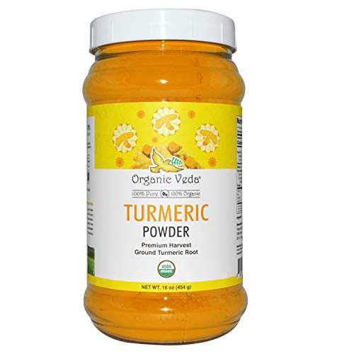 Organic Veda Turmeric Powder 1 LB 16 oz USDA Organic Certified High in Natural Curcumin Pure 100 Organic Turmeric Root Premium Harvest from India Non GMO  For Cooking Milk Smoothies