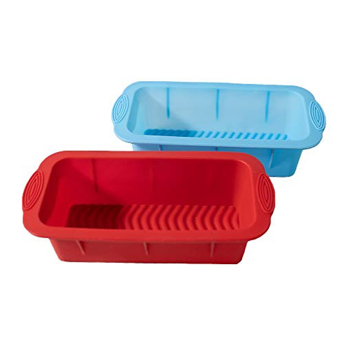 2 Pack Bread Pans for Baking Silicone Loaf Pan Homemade Bread Making Non-Stick BPA Free Bread Pans for Homemade Bread Cake Pan Rectangle bread mold
