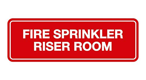 Signs ByLITA Standard Fire Sprinkler Riser Room Sign Red - Large