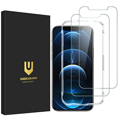 UNBREAKcable Screen Protector for iPhone 12 iPhone 12 Pro 6_1 2 Pack - Double Defence Series 9H Hardness HD Tempered Glass Screen Protector for iPhone 12 Pro 12 with Easy Installation Frame