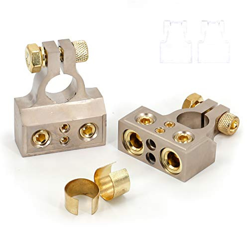 UTSAUTO Battery Terminal Connector 04810 Gauge Shims Positive  and  Negative Heavy Duty Battery Terminal Connector Clamp with Protective Cover