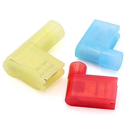 120 PCS 22-16 16-14 12-10 Gauge 90 Degree Nylon Flag Female Insulated Quick Disconnects Electrical Terminals Connector