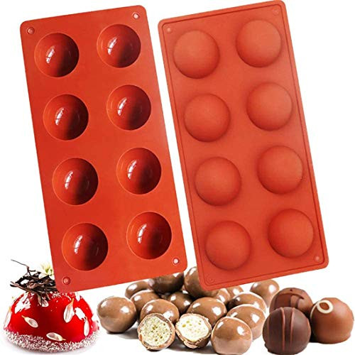 8 Holes Half Ball Sphere Silicone Molds For Chocolate Cake Jelly Pudding Handmade Soap Cupcake Baking Pan 2 PCS