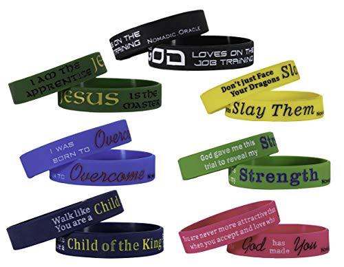 Nomadic_Oracle Christian 14 Inspirational Silicone Bracelet Wristband Motivational Bracelets Rubber Wristbands For Men Women Teens