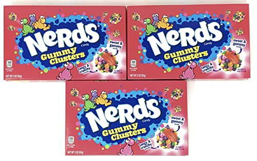 Nerds Gummy Clusters Candy 3oz Theater Box Pack of 3