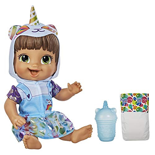 Baby Alive Tinycorns Doll Panda Unicorn Accessories Drinks Wets Brown Hair Toy for Kids Ages 3 Years and Up