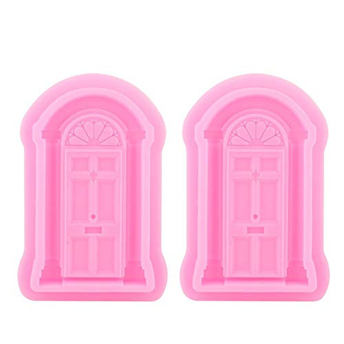 Baking Mold 2Pcs DIY Door Window Silicone Frame Cakes Border Pattern Fondant Decorating Baking Chocolate Candy Mould