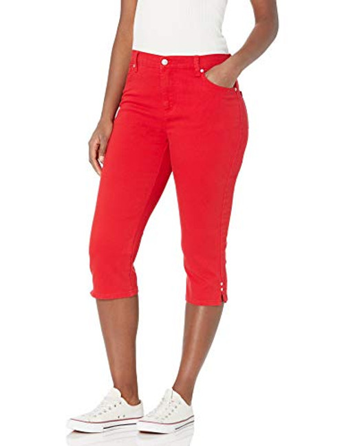 Gloria Vanderbilt Womens Amanda Capri Jean Red Cloud 16 Regular