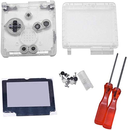 Replacement Full Housing Case Shell with Screwdriver for GBA SP Gameboy Advance SP Clear