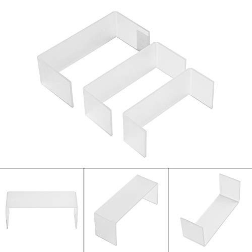 NOT BRANDED 3PcsSet 3mm Clear Acrylic Display Stand Jewelry Display Riser Stand Showcase Storage Rack Shelf Holder