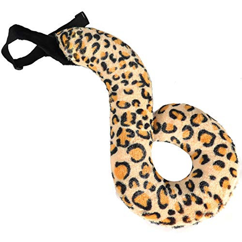 Echolife Plush Leopard Tail Dinosaur Animal Tails Costume Dino Theme Party Cosplay for Kids Toddlers Yellow Leopard