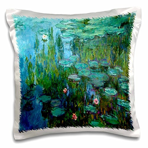 3dRose Monet's Water Lillie's Painting-Pillow Case, 16 by 16" (pc_49340_1)