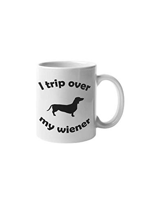 I Trip Over my Wiener Coffee Mug Dog Puppy Dachshund Funny Motivation Inspiration 11-ounce White Ceramic Cup CMP00150 I Trip Over my Wiener Coffee Mug Dog Puppy Dachshund Funny Motivation Inspiration 11-ounce White Ceramic Cup CMP00150