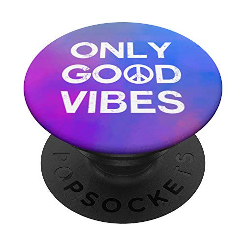 Only Good Vibes Peace Sign Boho Hippie Tie Dye PopSockets Grip and Stand for Phones and Tablets