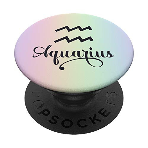 Aquarius zodiac sign astrology horoscope rainbow pastel PopSockets PopGrip Swappable Grip for Phones  and  Tablets Aquarius zodiac sign astrology horoscope rainbow pastel PopSockets PopGrip Swappable Grip for Phones  and  Tablets