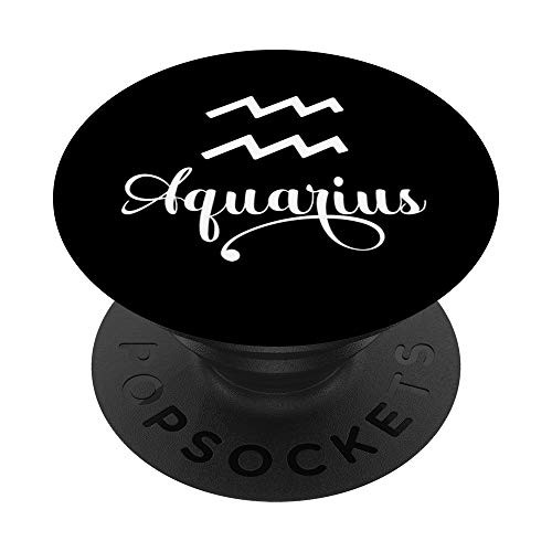 Aquarius zodiac sign horoscope astrology black and white PopSockets PopGrip Swappable Grip for Phones and Tablets Aquarius zodiac sign horoscope astrology black and white PopSockets PopGrip Swappable Grip for Phones and Tablets