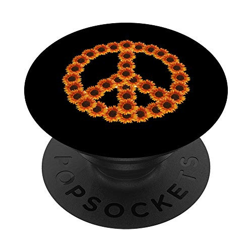 Sunflower Peace Sign PopSockets PopGrip Swappable Grip for Phones  and  Tablets