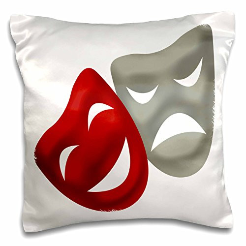 3dRose pc_222675_1 Cinema Movie Reel and The Word Action in Red and White Pillow Case, 16" x 16"