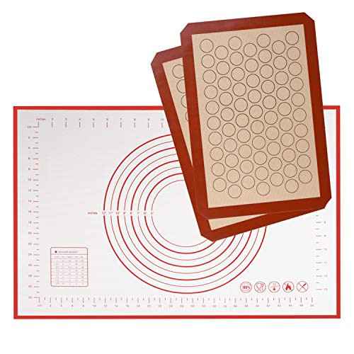 3 Pack Silicone Pastry Baking Mats Dveda 16_5 X 11_6 Large Non-stick Food Grade Baking Mat with Measurement Reusable Baking Mat Sheet for Making Cookies Macaroons Bread Pastry Mat 3 Pack Silicone Pastry Baking Mats Dveda 16_5 X 11_6 Large Non-stick Food Grade Baking Mat with Measurement Reusable Baking Mat Sheet for Making Cookies Macaroons Bread Pastry Mat