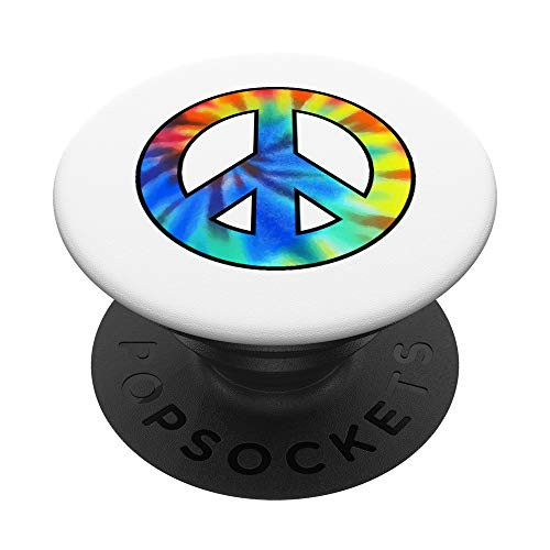Tie Dye Peace Sign PopSockets PopGrip Swappable Grip for Phones  and  Tablets