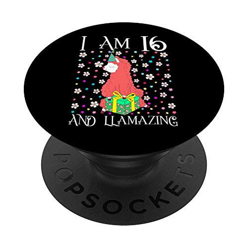 Kids Im 16 Llamazing Gift Girl Llama Happy 16th Birthday PopSockets Grip and Stand for Phones and Tablets Kids Im 16 Llamazing Gift Girl Llama Happy 16th Birthday PopSockets Grip and Stand for Phones and Tablets