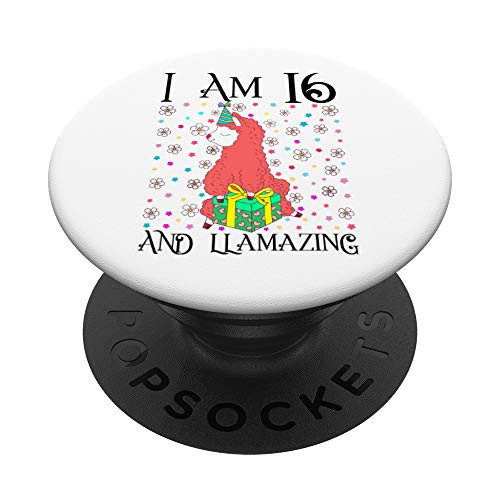 Kids I am 16 and LLamazing 16th Llama Birthday Party Gift PopSockets Grip and Stand for Phones and Tablets Kids I am 16 and LLamazing 16th Llama Birthday Party Gift PopSockets Grip and Stand for Phones and Tablets