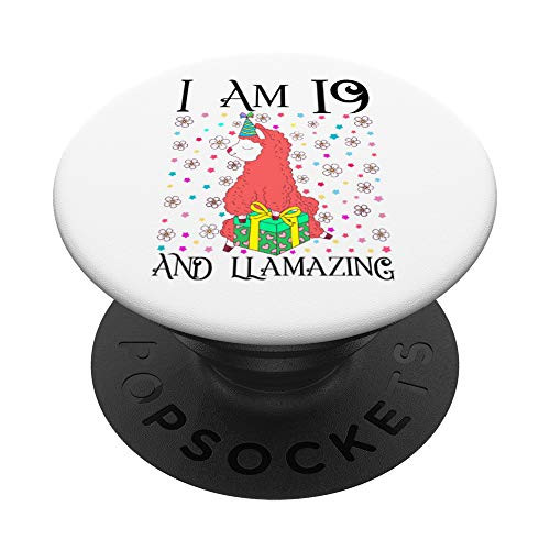 Girls I am 19 and LLamazing 19th Llama Birthday Party Gift PopSockets Grip and Stand for Phones and Tablets Girls I am 19 and LLamazing 19th Llama Birthday Party Gift PopSockets Grip and Stand for Phones and Tablets