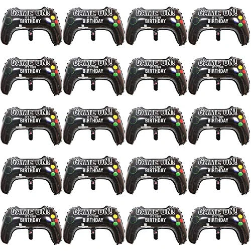 20 Packs Game Controller Shaped Balloons Video Game Party Balloons 23_6 x 15_7 Inch Game on Balloons Video Game Controller Aluminum Foil Balloon for Birthday Party and Game Party Decor