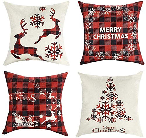 Mimacoo Christmas Throw Pillow Covers 18x18 Decorative Outdoor Farmhouse Merry Christmas Xmas Christmas Tree Pillow Shams Cases Slipcovers Set of 4 for Couch Sofa Mimacoo Christmas Throw Pillow Covers 18x18 Decorative Outdoor Farmhouse Merry Christmas Xmas Christmas Tree Pillow Shams Cases Slipcovers Set of 4 for Couch Sofa