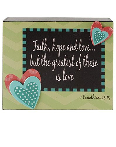 Blossom Bucket Faith Hope Love Wall Box Sign