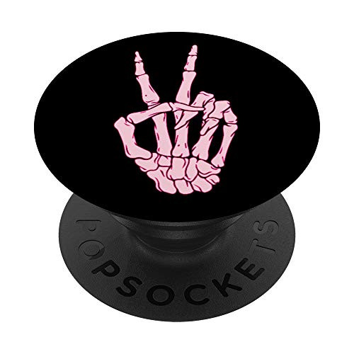 Pastel Pink Peace Sign Skeleton Hand Girly Goth Punk PopSockets PopGrip Swappable Grip for Phones and Tablets Pastel Pink Peace Sign Skeleton Hand Girly Goth Punk PopSockets PopGrip Swappable Grip for Phones and Tablets