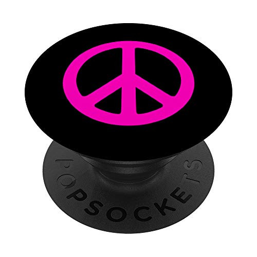 Pink Peace Sign PopSockets PopGrip Swappable Grip for Phones  and  Tablets