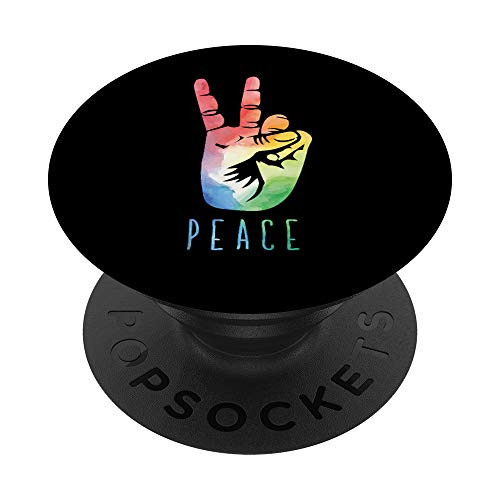 Peace Sign Gifts Hippie Gift Ideas Peace Sign Gift PopSockets PopGrip Swappable Grip for Phones  and  Tablets